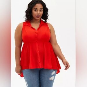 Torrid Babydoll Poplin Button-Front Shirt